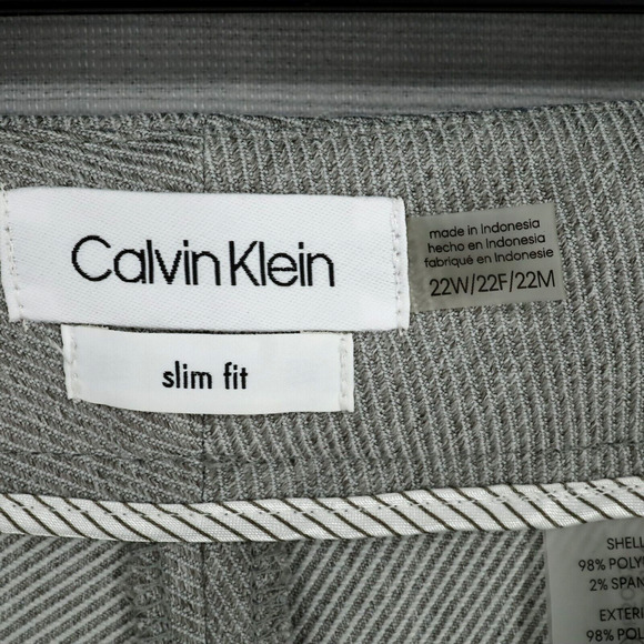 Calvin Klein Dress Pants Plus Size 22W Gray Slim Fit Crop Ankle Career New - Picture 3 of 16